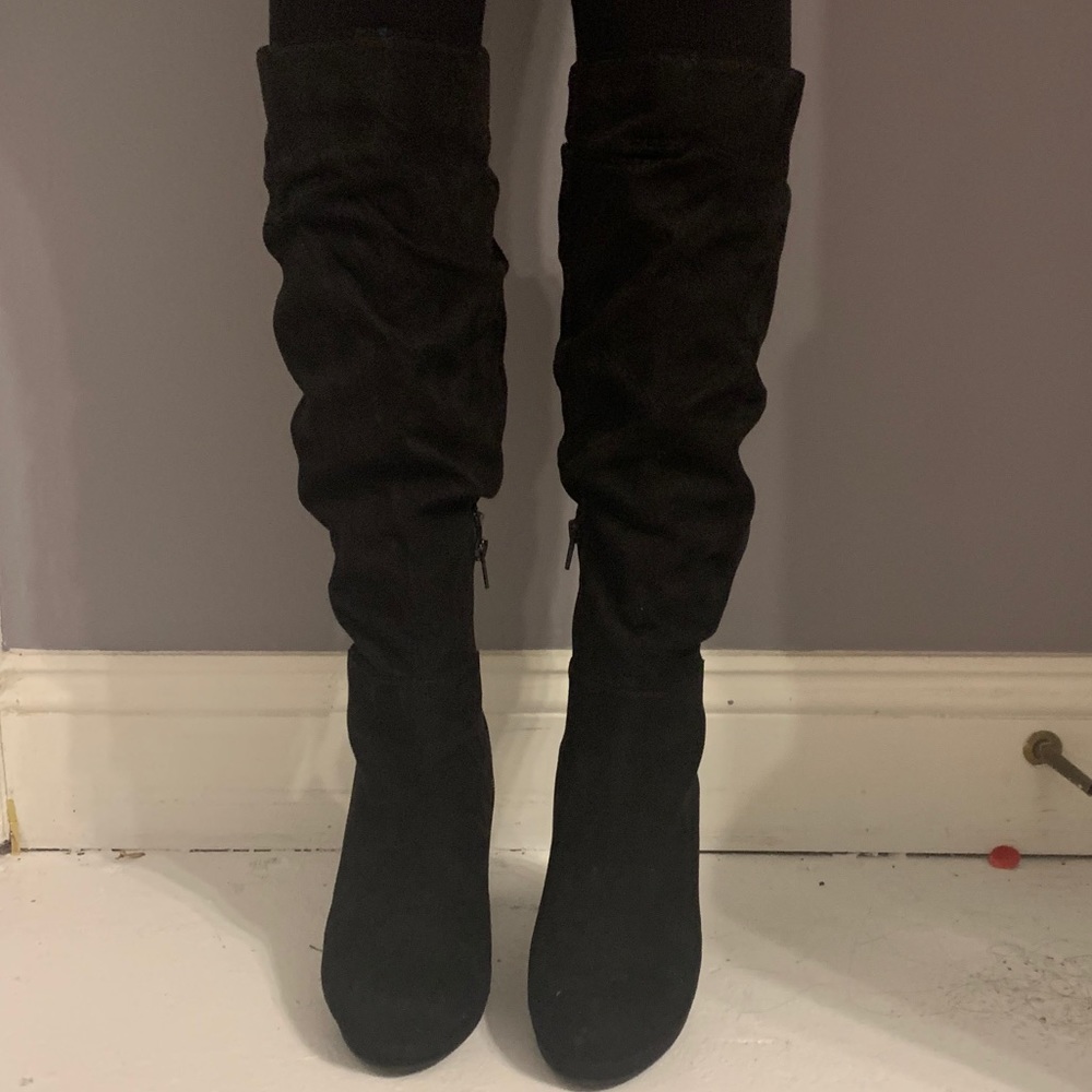 Black Knee Boots Size 8